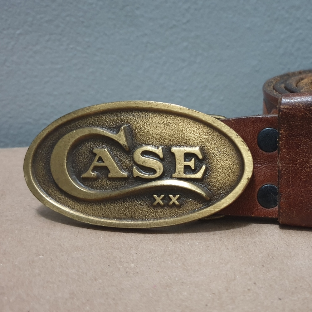 Vintage Case belt buckle w/ leather belt